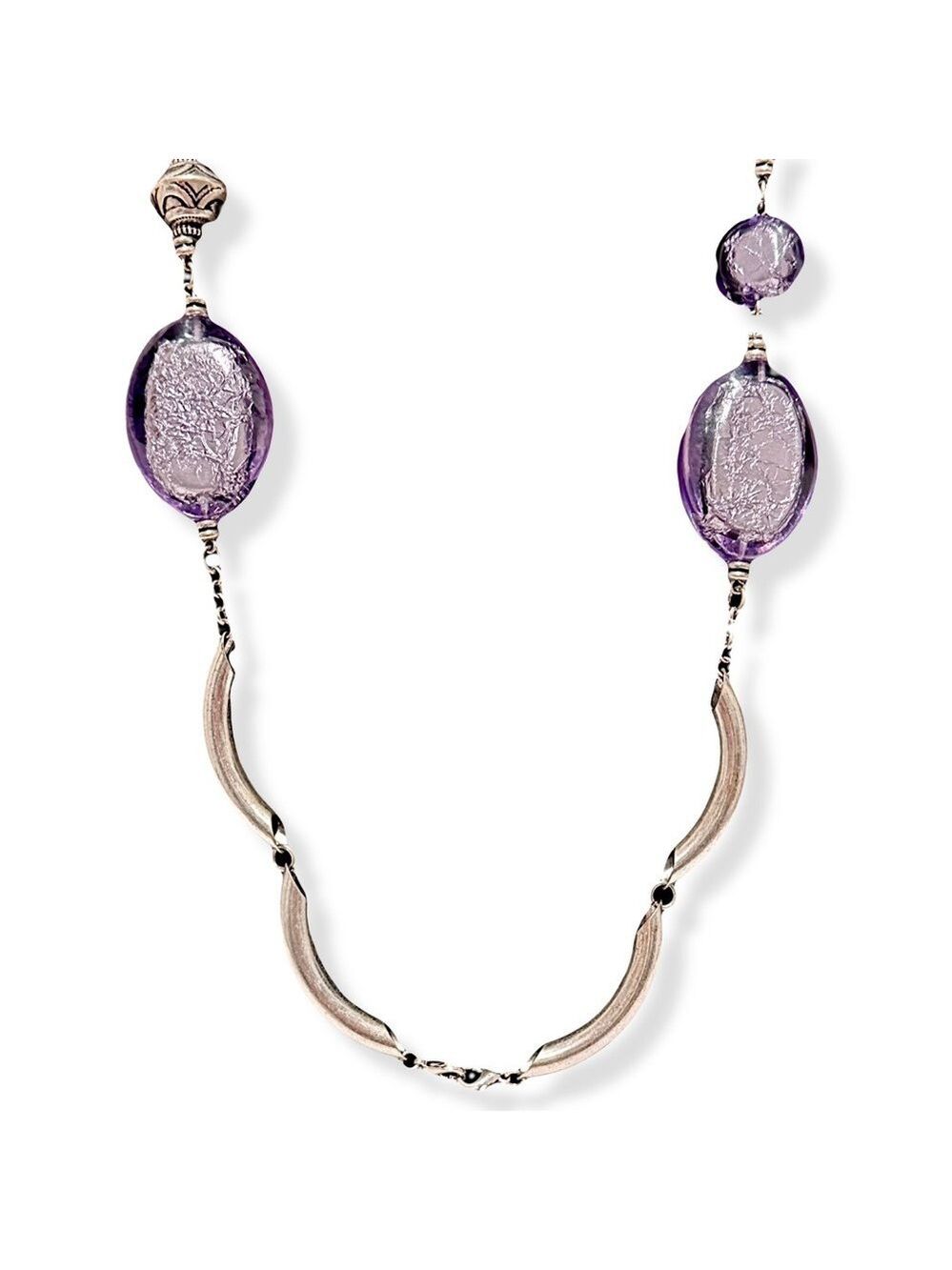 PREMIER DESIGNS Convertible Statement Necklace w Purple Faux Stones NEW - Picture 5 of 8